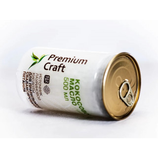 Кокосовое масло 500 мл Premium Craft virgin пищевое (для еды, жарки и выпечки), холодного отжима, нерафинированное #1